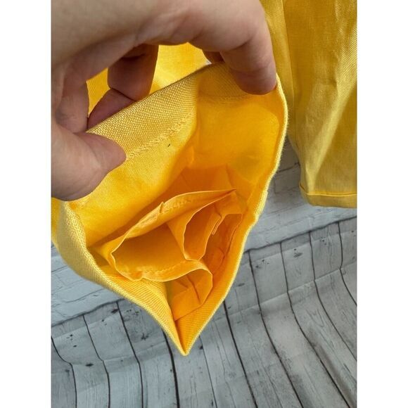 TALBOTS Irish linen 100% linen lined yellow dress ankle pants size 10 NWT - Picture 2 of 7